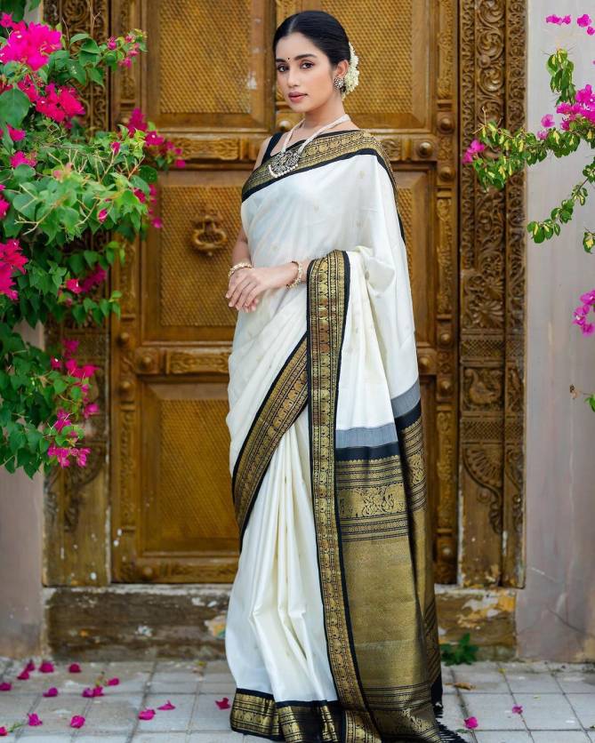 Onamnx By Aab White Lichi Silk Designer Saree Wholesale Clothing Suppliers In India